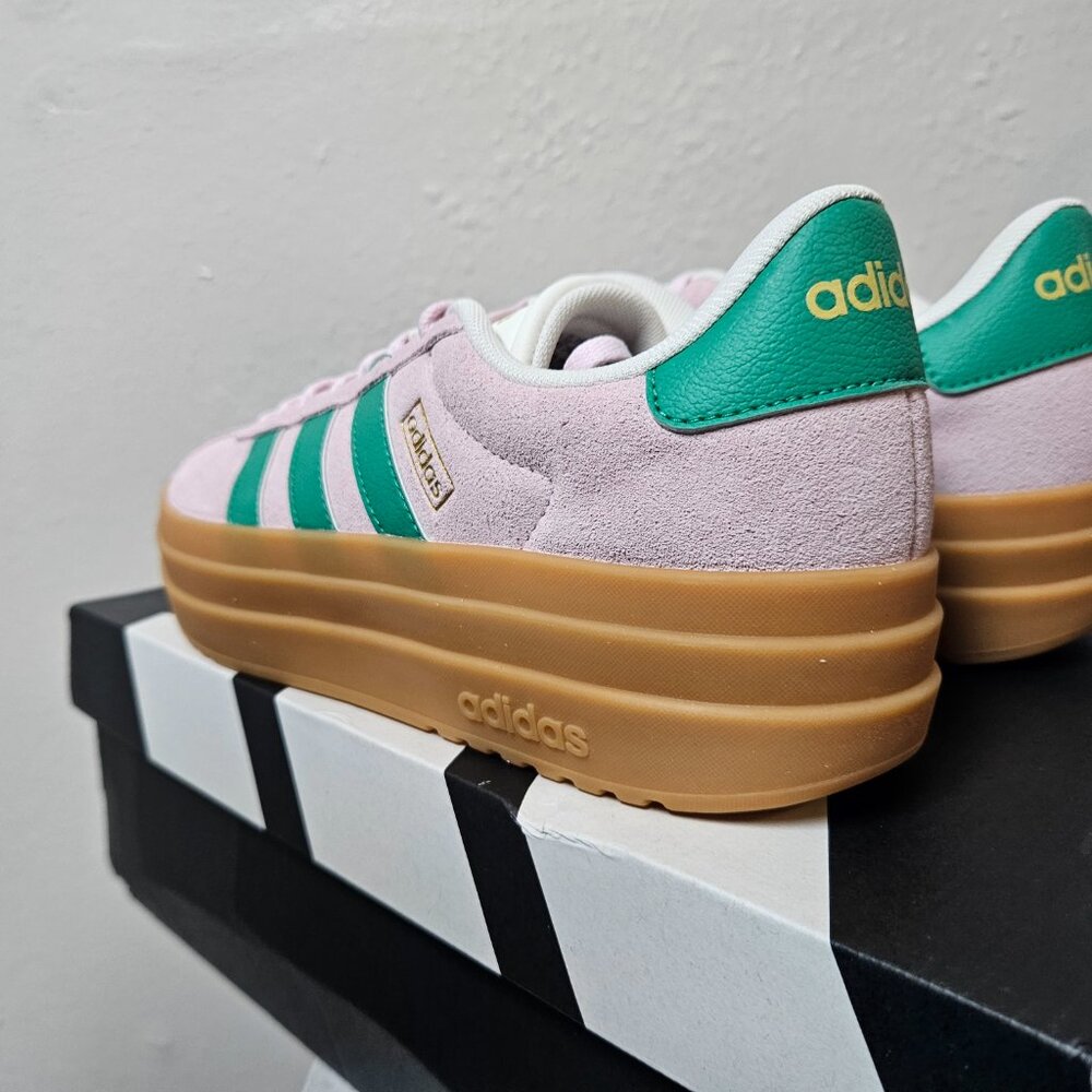 Adidas VL Court Bold Clear Pink Court Green Size 7 Womens Platform Sneaker NEW - Picture 4 of 16